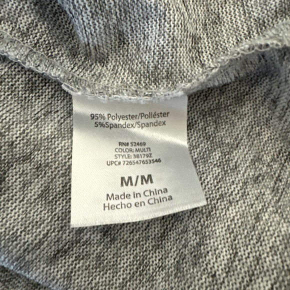 Mada Grey White Stars Puff Sleeve Top Size Medium Pre-owned - Picture 6 of 9